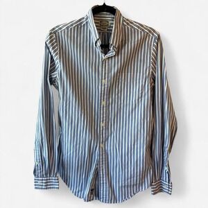 Vintage Rugby brand blue striped cotton button up shirt Size Men's S